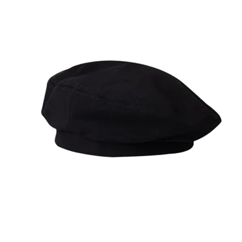 Béret octogonal simple en laine pour femme - Bonnet ballon uni d'automne