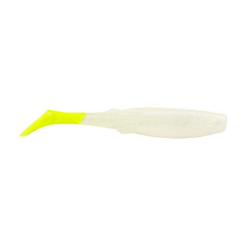 Berkley Gulp! Paddleshad Fishing Soft Bait, Pearl White/Chartreuse, 4