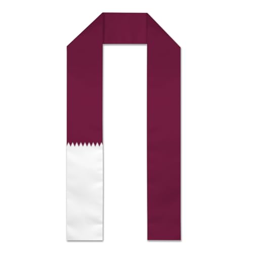 Vintage Qatari Qatar Flag Graduation Stole Sash Shawl for Men Women Thickened Scarf Flattenedfor International Students Teachers Study Aboard Graduate Gift 72 inches Unisex