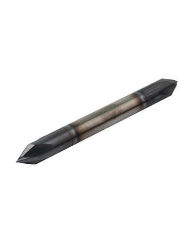 Image of 1 /4 inch Solid Carbide Chamfer Mill, AlTiN Coating, 4 Flute, Chamfer End Mill for Medium Hardness Materials, Double End End Mill Bits, 60 Chamfer Angle, 1 /4 inch Shank Diameter