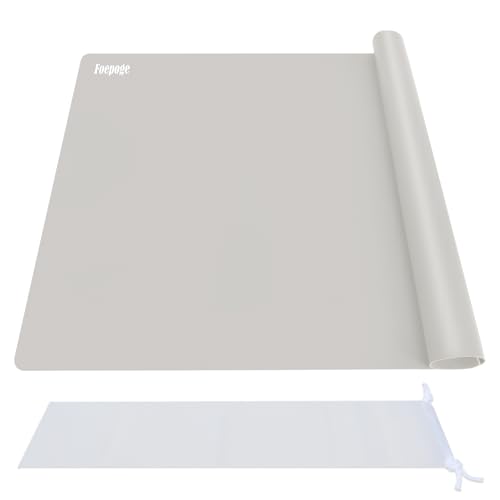 Foepoge Silikonmatte Groß 71x51 cm Weit Bastelmatte für Resin Gießharz, Hitzebeständig Arbeitsmatte Silikon Unterlage für Epoxidharz Handwerk Schmuck Guss, Tischset, Platzset, Tischmatte, Grau