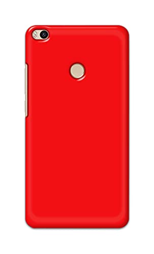 Image of Printed Hard Back Cover Case for Mi Max 2 Back Cover (Plain Red) -1803