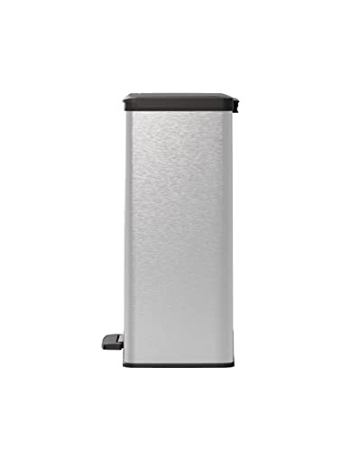 CURVER DECO BIN Mülleimer, Kunststoff, Silber metallic, 65L