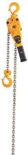 Harrington LB Lever Hoist, Hook Mount, 3/4 Ton Capacity, 10' Lift, 11" Headroom, 9.6" Lever Length, 0.9" Hook Opening