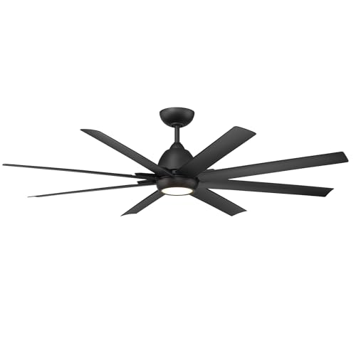 WAC Lighting F-064L-MB Mocha XL 66" Outdoor Ceiling Fan with LED Lights & Remote, Matte Black thumbnail 6