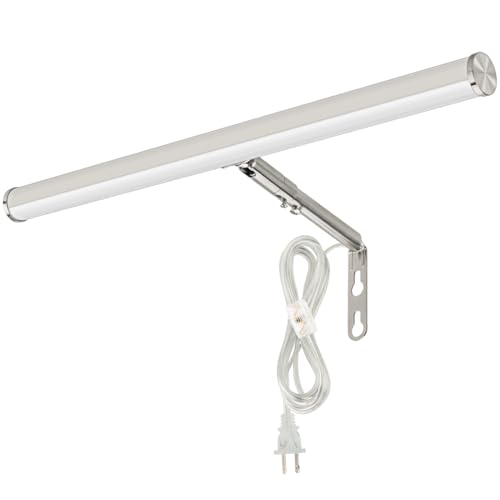 Image of Plug in LED Picture Lights for Paintings Brushed Nickel Finish | 16inch 3000K Adjustable Art Light Gallery LED Wall Light Wall Sconces for Display Art Work, 6W CRI90+, ETL Listed