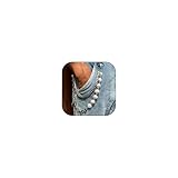 Layered Pants Wallet Chain for Men Women Trendy Flower Pearl Rhinestone Wallet Chain Dainty Fashion Street Jeans Punk Jewelry Clothing Accessories (C)
