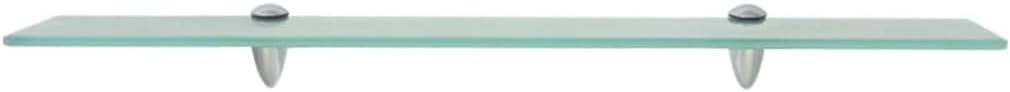 Floating Shelf Clear Tempered Safety Glass 27.6 x 7.9 Inch, Modern Wall Mounted Ledge Shelf for Bathroom, Bedroom, Living Room Decor