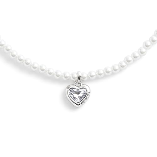 COACH Womens Stone Heart Pearl Choker Necklace2