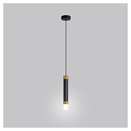 Lámpara Colgante cilíndrica de 5 W en color negro diseño nórdico minimalista