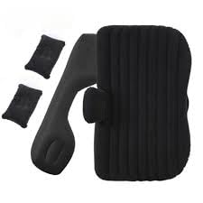 Inflatable Car Bed Air Mattress for Back Seat - Portable Air Bed for Hatchback SUV Alto 800, Tata Punch, Breeza, Baleno, Ertiga, EcoSport,i20, Skoda KUSHAQ,Ford Endeavour with Pump (Black)
