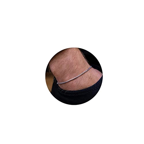 Memgift Men's Bracelet Stainless Steel Silver Men's Cuban Link Chain for Men Womens Bracelets Chain Hip Hop Rapper Jewelry 3.5mm Width 7.5 Inch