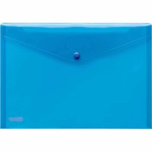 Preisvergleich Produktbild FolderSys 10 x Dokumentenmappe A4 PP Druckknopf blau transparent