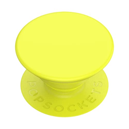 PopSockets PopGrip - Soporte y Agarre para Teléfonos Móviles y Tablets con un Top Intercambiable - Neon Yellow