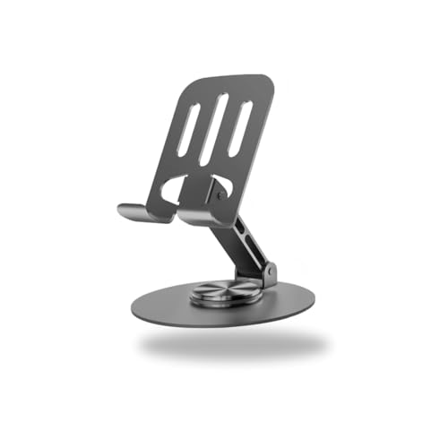 Suporte Universal de Metal para Celular, Rotação 360°, Ajustável Multi-Ângulo, Antiderrapante, Dobrável, compatível com iPhone e Smartphones, tablet