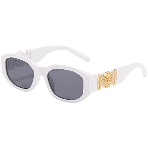 Junsika Gafas De Sol Rectangulares Modernas Para Mujer, Vintage, Diseño Irregular De Lujo, Pequeñas Gafas De Sol 90, Protección Uv400, A8:Blanco, S Junsika Gafas De Sol Rectangulares Modernas Para Mujer, Vintage, Diseño Irregular De Lujo, Pequeñas Gafas De Sol 90, Protección Uv400, A8:Blanco, S