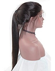 130% Density 360 Lace Frontal Wig Pre Plucked Brazilian Silky Straight Human Remy Hair Natural Black 20 Inch