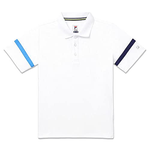 Fila Boys' Core Tennis Polo White/Navy/Marine S