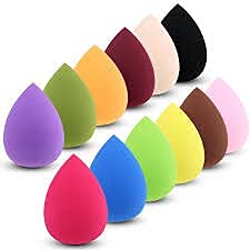 Image of SUNISA Makeup Beauty Sponge Pro Puff Set,Hypoallergenic,Latex-free, Flawless Streak-free Foundation Blender Professional Beauty Makeup Set for Dry & Wet Use (PACK OF 12)