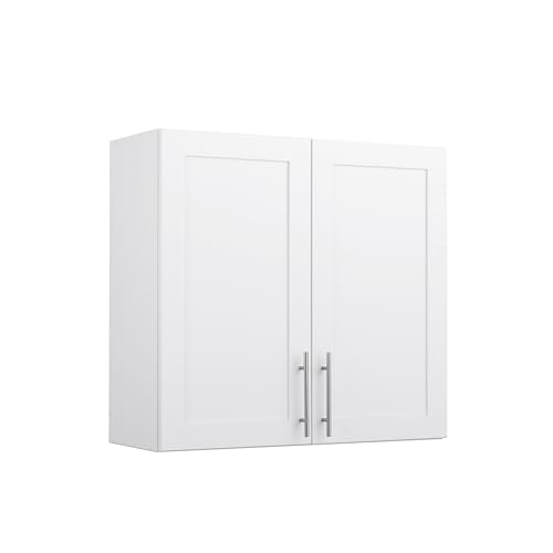 Prepac Elite Wall Panel Doors, White Storage, Bathroom, Pantry Cabinet with with 1 Adjustable Shelf, 12.75