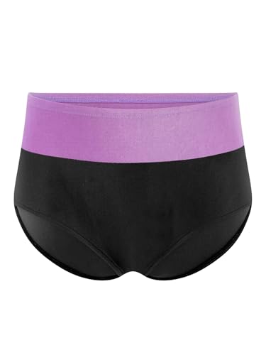 Kids Girls Underwear High Waist Stretchy Gymnastics Dance Briefs Full Coverage Hipster Panties