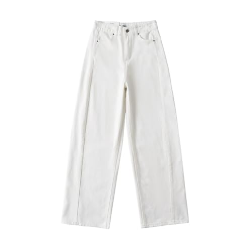 Women's Jeans High Waist Straight Wide Leg Solid Color Casual Denim Pants 2025 Summer