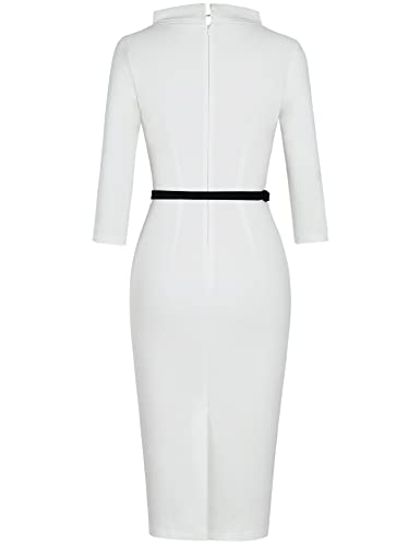 Image of MUXXN Women's 1950s Vintage 3 /4 Sleeve Elegant Collar Cocktail Evening Dress