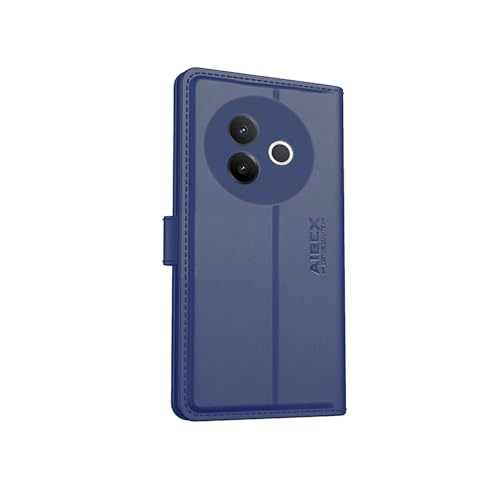 Image of AIBEX Compatible for Compatible for Vivo Y39 5G Flip Cover Leather Finish with Magnatic Closure | Inside TPU with Card Pockets | Wallet Stand | Complete Protection Flip Case -Blue
