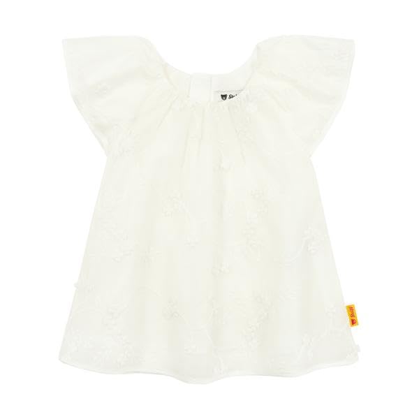 Steiff Kleid EU Größe 80 Bright White, Mädchen Kleid, Kinderkleid für jeden Anlass, lockere und Bequeme Passform, waschmaschinenfest