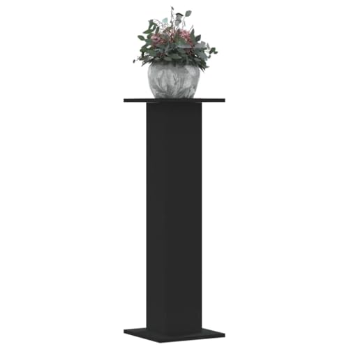 Frdhee Banco de flores decorativo, 2 unidades, color negro, 30 x 30 x 95 cm, material de madera, mesa para balcón, salón, maceta