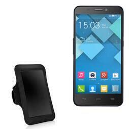 BoxWave Case Compatible with Alcatel OneTouch Idol S - Sports Armband, Adjustable Armband for Workout and Running for Alcatel OneTouch Idol S - Jet Black