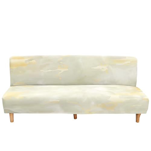 Copridivano elasticizzato senza braccioli, protezione antiscivolo per divano letto da 2/3 posti, in spandex, design marmo, adatto per divani letto pieghevoli da 120 a 150 cm