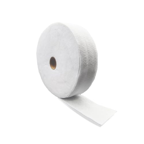 1 Roll 2 1/4 Inch Cotton Quilting Batting Strip Quilting Filling Strips Needle Punched Quilts Batting Upholstery Cotton Rolls for Rug Purse Braided Rug Throw Rug, White