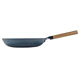 PREMIUM CONSTRUCTION: 24cm (9.5 inch) cast iron frying pan features vacuum ion nitriding treatment for a natural, chemical-free non-stick surface that improves with use and resists rust HEAT-RESISTANT WOODEN HANDLE: Ergonomic solid wood handle stays ...