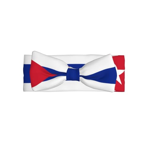 Cuban flag Baby Bow Headband. Comfortable baby headband, suitable for daily wear and photo props.