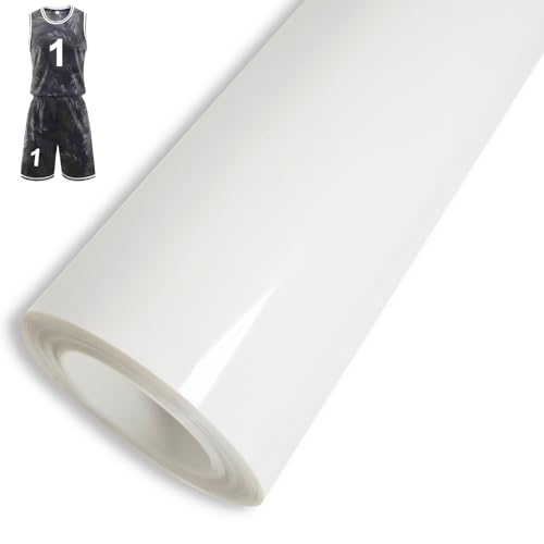 Image of HTV Heat Transfer Vinyl, 12 inch x 20ft White HTV, for All Cutting Machines Designed for DIY T-Shirt Iron on, Easy to Cut Weeding,Perfect for Sportswear, Chool Bags and Many Other Designs