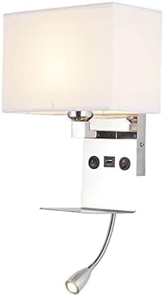 OEUBEQ Lámpara de Pared LED para mesita de Noche, luz de Lectura basculante para Interiores con Puerto de Carga USB, Luces de Estilo Europeo para Sala de Estar, Dormitorio, Hotel, Pasillo