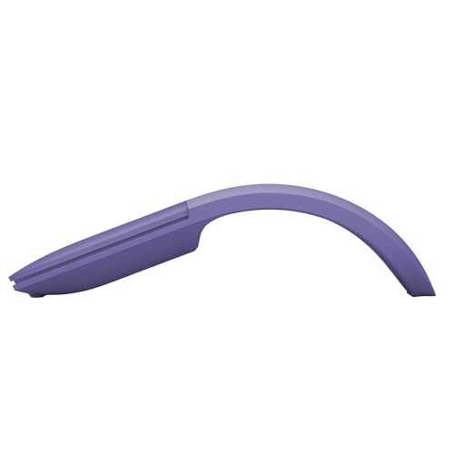Microsoft Surface Arc Bluetooth Mouse Ultra-Slim and Lightweight Snaps Flat for Portability Full Scroll Plane Compatible with Windows 11 Battery Included Violet