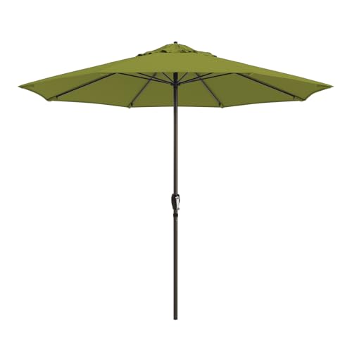 Image of California Umbrella 8-Year Protection 9 Ft Outdoor Patio Umbrella, Solstice Fade-Resistant Fabric, Auto-Tilt, Heavy Duty Aluminum Frame, 8 Reinforced Ribs for Pool or Deck, Bronze Pole