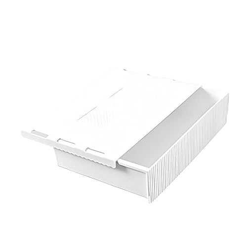 Ailan Vit utdragbar låda för effektiv förvaring under bord Kontorklassrumhem Begagnad låda Förvaringslåda Plast Skrivbordslåda, extra stor