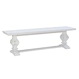 Powell Sophia Distressed Pedestal Dining, Backless Bench, Antique White