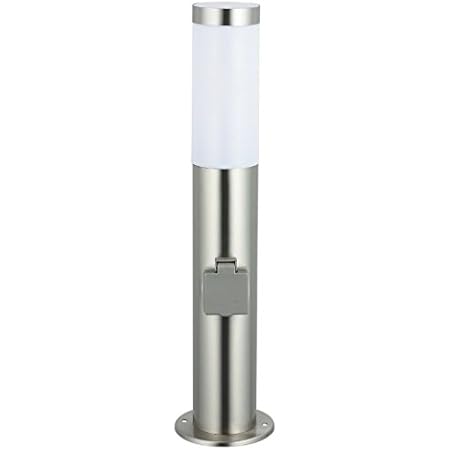 Modern Outdoor Pedestal Light With Socket Outlet Ip44 1 X E27 Max 20 W Stainless Steel Plastic Stainless Steel Amazon De Beleuchtung