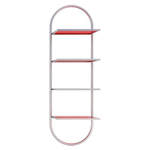 XPLKQXE Estantes De Exhibición para Tienda, Estante Flotante Acrílico, Display para Ropa, Estantes De Exhibición 4 Niveles, Estante De Tienda Moderno(Rosso)