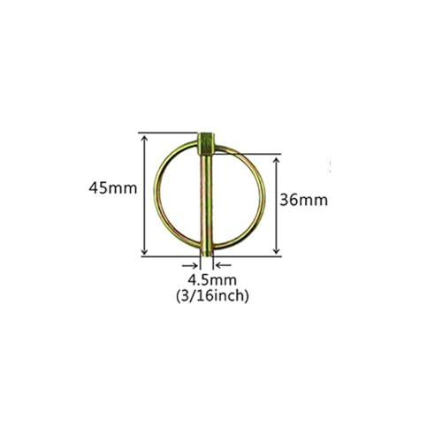 Vokowin 12pcs Heavy Duty Trailer Lock Pin 4.5mm Hitch Clips Fasteners with Round Ring Lock Multi-Functional Safety Linch Pin for Lawn Agricultural Vehicles Boat Kayak Tractor Trolley Mowers (K28-12) - Image 2