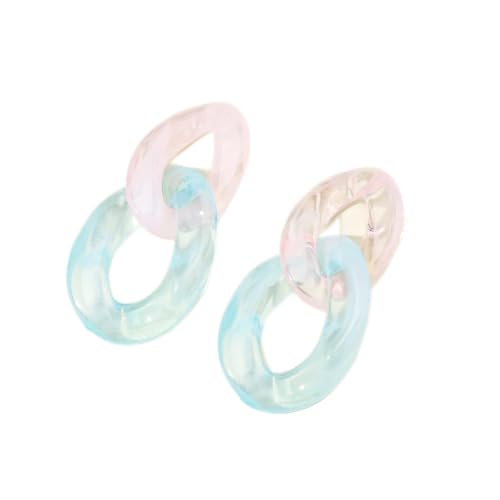 Boucle d'oreille bicolore chic : bijou haut de gamme femme en acrylique mode