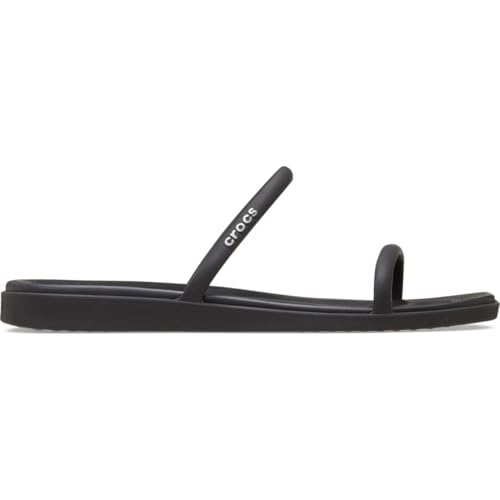 Crocs Miami Damen-Sandalen mit zwei Riemen flach Schwarz 39 EU Schwarz 38/39 EU