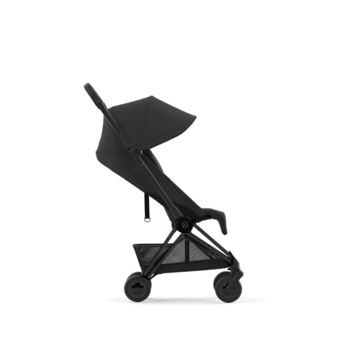 Image of Cybex Coya Compact Stroller, Lightweight One-hand Fold, Travel-Friendly Pram for Newborns, Infants, and Toddlers, Age 0-4 years, Flat Recline Position, One Pull Harness, Hand Luggage Compatible, Stroller (Sepia Black Matt Black Frame)