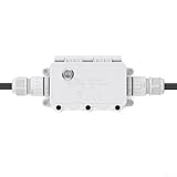 Smart Outdoor Switch Box, wasserdichte Anschlussdose mit WiFi-Fernbedienung für Alexa für Google Assistant, 1-16A einstellbar, Leistungsüberwachung