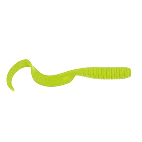 Berkley Gulp! Grub Fishing Soft Bait, Chartreuse, 8- Inch