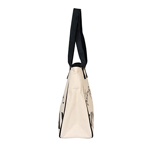Image of AQVA Women & Men Cotton Tote Bag, Black and White Collection